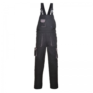 Portwest TX12 Black Regular Contrast Bib and Brace with Concealed Bib Pocket